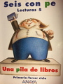 Small seis con pe una pila de libros lectura 2  ciclo primaria anaya el giralibro